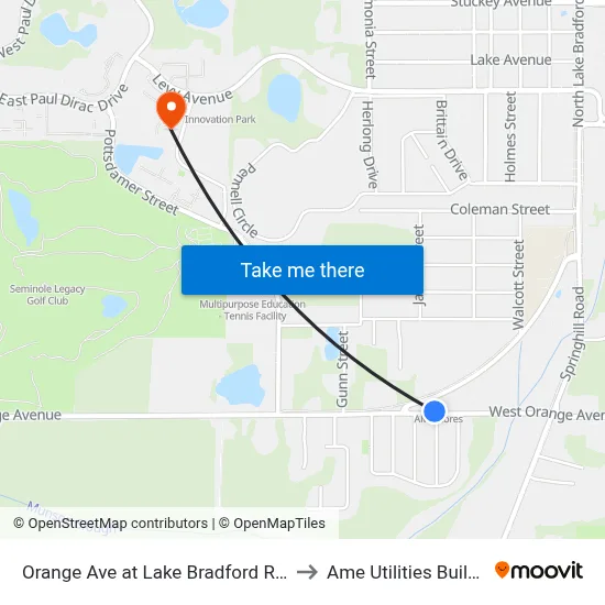 Orange Ave at Lake Bradford Rd Wb to Ame Utilities Building map