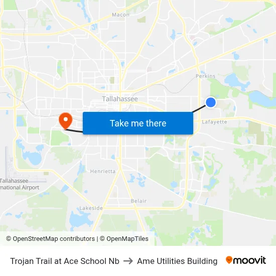 Trojan Trail at Ace School Nb to Ame Utilities Building map