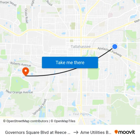 Governors Square Blvd at Reece Park Ln Wb to Ame Utilities Building map