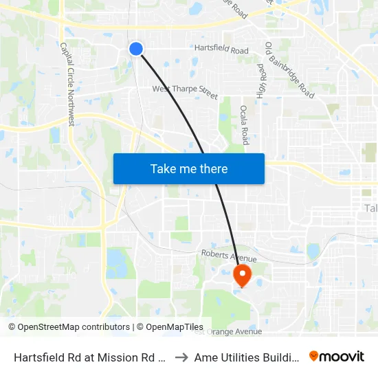 Hartsfield Rd at Mission Rd Eb to Ame Utilities Building map