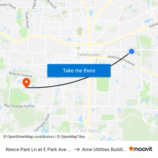 Reece Park Ln at E Park Ave Nb to Ame Utilities Building map