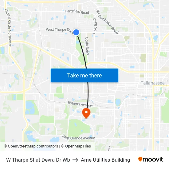 W Tharpe St at Devra Dr Wb to Ame Utilities Building map