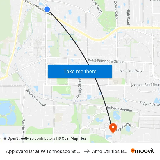 Appleyard Dr at W Tennessee St Nb Far Side to Ame Utilities Building map
