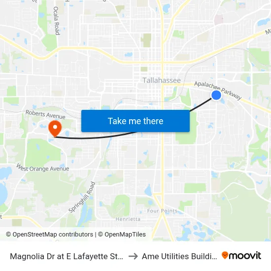 Magnolia Dr at E Lafayette St Sb to Ame Utilities Building map