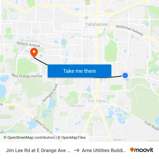 Jim Lee Rd at E Orange Ave Sb to Ame Utilities Building map