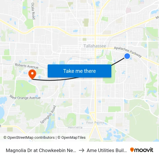 Magnolia Dr at Chowkeebin Nene Nb to Ame Utilities Building map