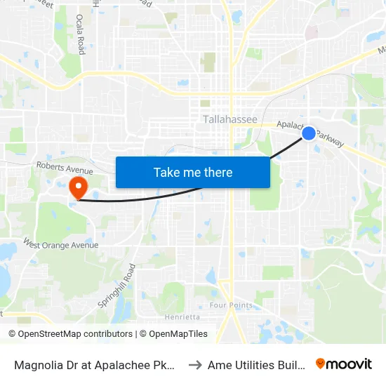 Magnolia Dr at Apalachee Pkwy Nb to Ame Utilities Building map