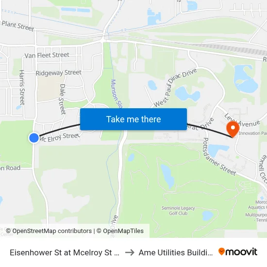 Eisenhower St at Mcelroy St Nb to Ame Utilities Building map