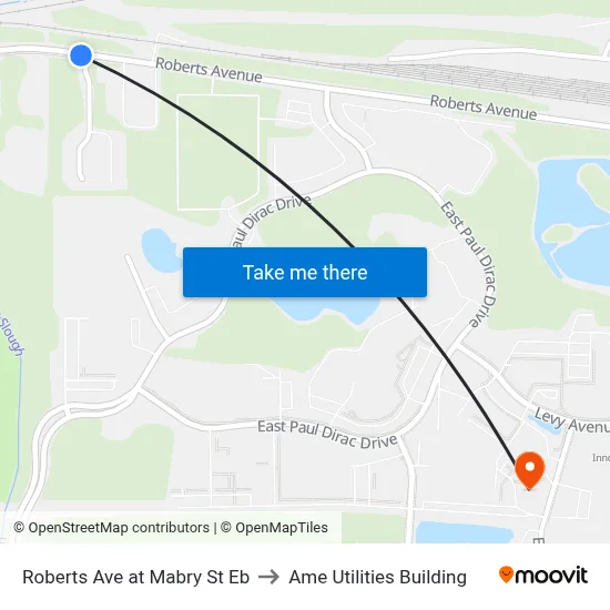 Roberts Ave at Mabry St Eb to Ame Utilities Building map
