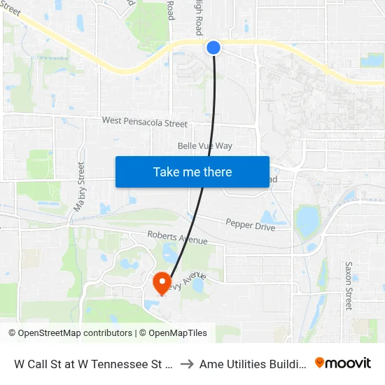 W Call St at W Tennessee St Eb to Ame Utilities Building map
