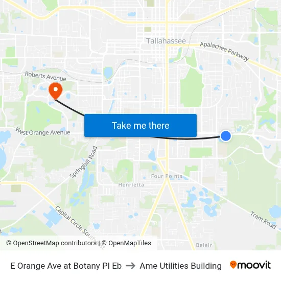 E Orange Ave at Botany Pl Eb to Ame Utilities Building map