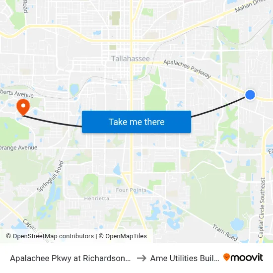 Apalachee Pkwy at Richardson Rd Wb to Ame Utilities Building map