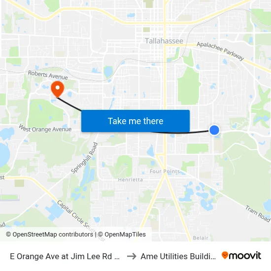 E Orange Ave at Jim Lee Rd Wb to Ame Utilities Building map