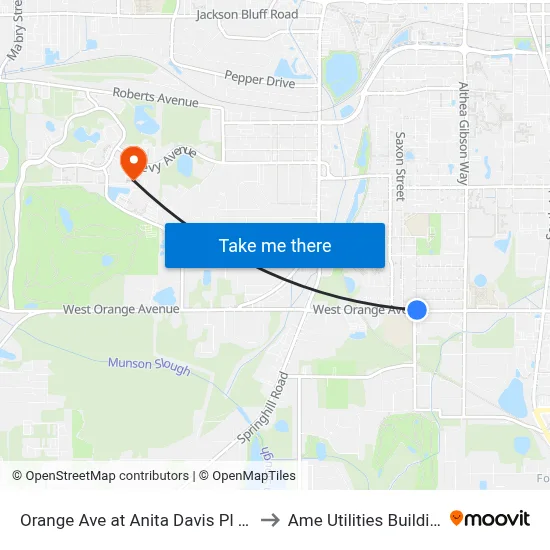 Orange Ave at Anita Davis Pl Wb to Ame Utilities Building map