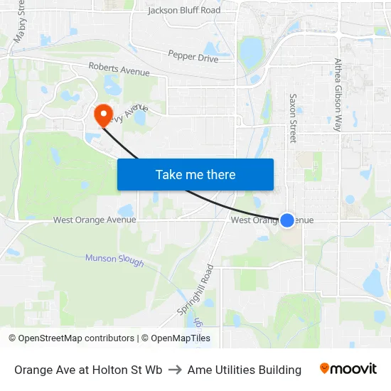 Orange Ave at Holton St Wb to Ame Utilities Building map
