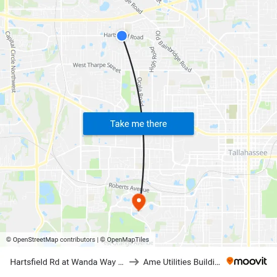 Hartsfield Rd at Wanda Way Eb to Ame Utilities Building map
