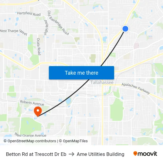 Betton Rd at Trescott Dr Eb to Ame Utilities Building map