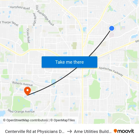 Centerville Rd at Physicians Dr Nb to Ame Utilities Building map