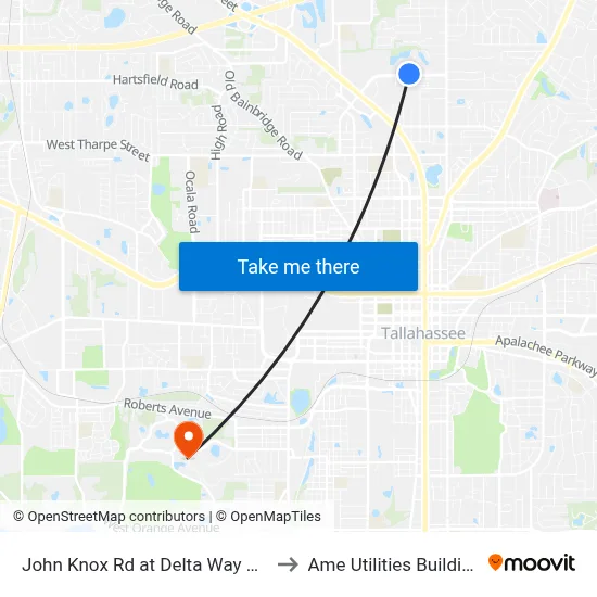 John Knox Rd at Delta Way Wb to Ame Utilities Building map