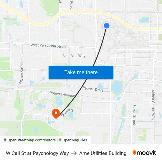W Call St at Psychology  Way to Ame Utilities Building map