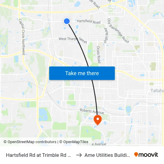 Hartsfield Rd at Trimble Rd Wb to Ame Utilities Building map