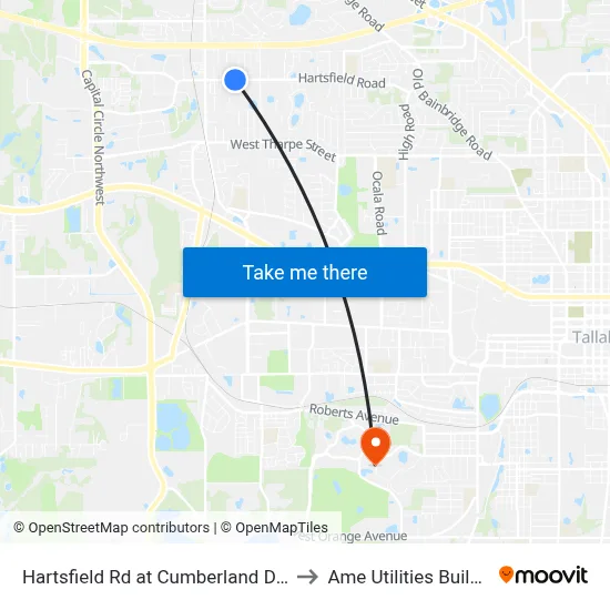 Hartsfield Rd at Cumberland Dr Wb to Ame Utilities Building map