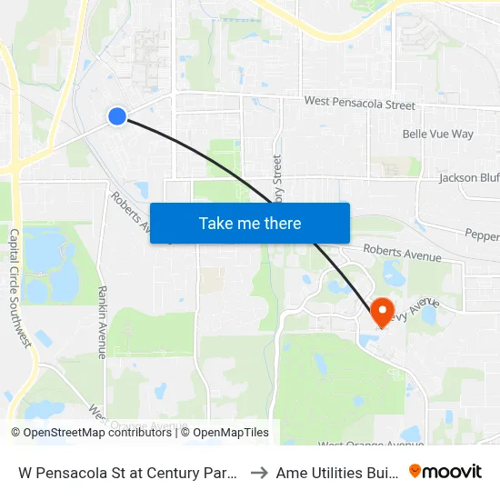 W Pensacola St at Century Park Dr Wb to Ame Utilities Building map