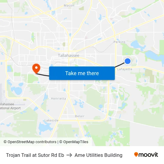 Trojan Trail at Sutor Rd Eb to Ame Utilities Building map
