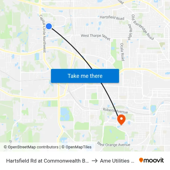Hartsfield Rd at Commonwealth Business Dr Wb to Ame Utilities Building map