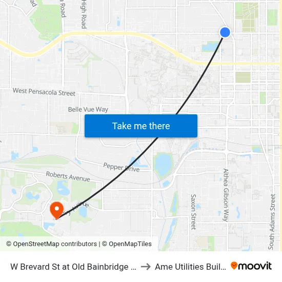 W Brevard St at Old Bainbridge Rd Wb to Ame Utilities Building map