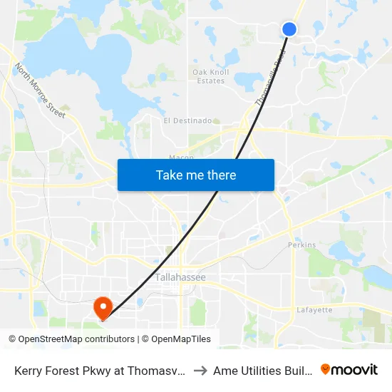 Kerry Forest Pkwy at Thomasville Rd to Ame Utilities Building map
