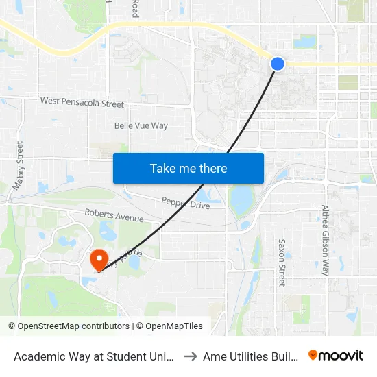 Academic Way at Student Union Eb to Ame Utilities Building map