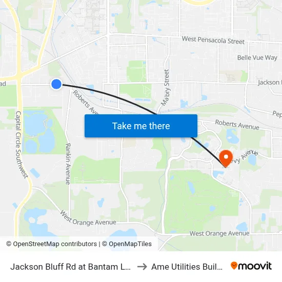 Jackson Bluff Rd at Bantam Ln Wb to Ame Utilities Building map