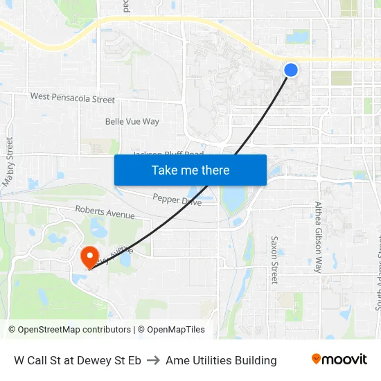 W Call St at Dewey St Eb to Ame Utilities Building map