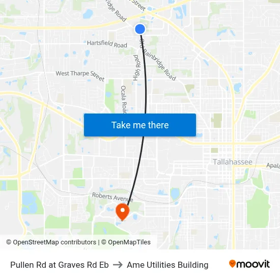 Pullen Rd at Graves Rd Eb to Ame Utilities Building map