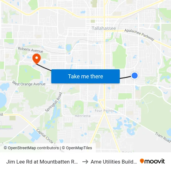 Jim Lee Rd at Mountbatten Rd Sb to Ame Utilities Building map