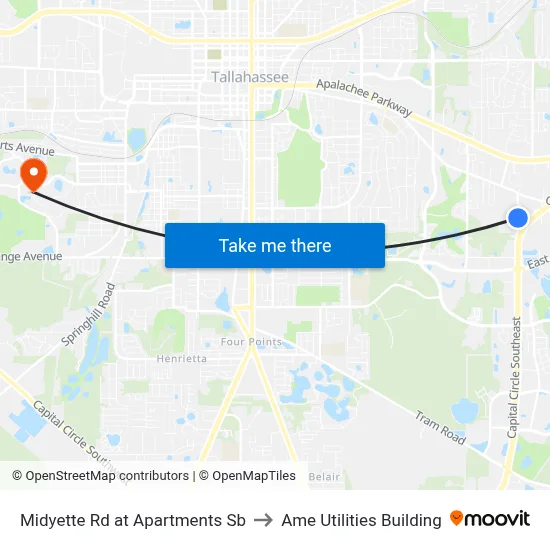 Midyette Rd at Apartments Sb to Ame Utilities Building map