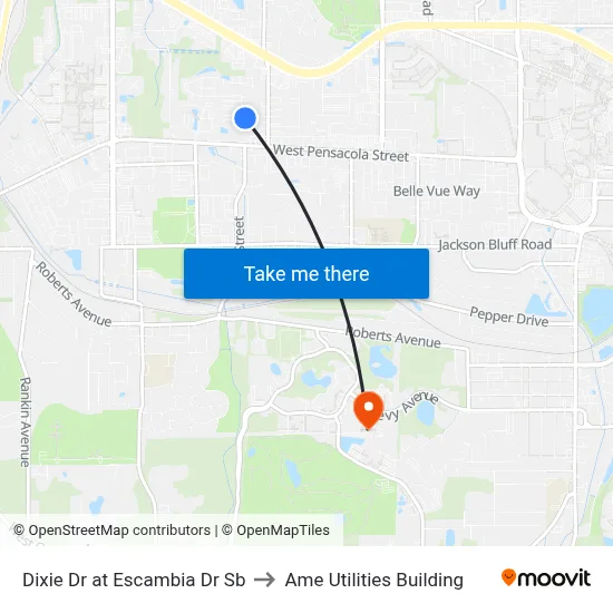 Dixie Dr at Escambia Dr Sb to Ame Utilities Building map
