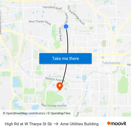 High Rd at W Tharpe St Sb to Ame Utilities Building map