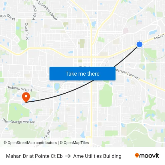 Mahan Dr at Pointe Ct Eb to Ame Utilities Building map