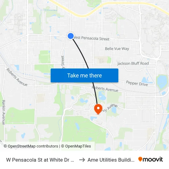 W Pensacola St at White Dr Wb to Ame Utilities Building map