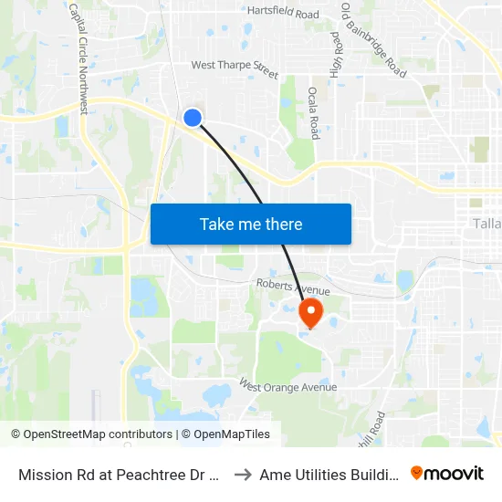 Mission Rd at Peachtree Dr Wb to Ame Utilities Building map