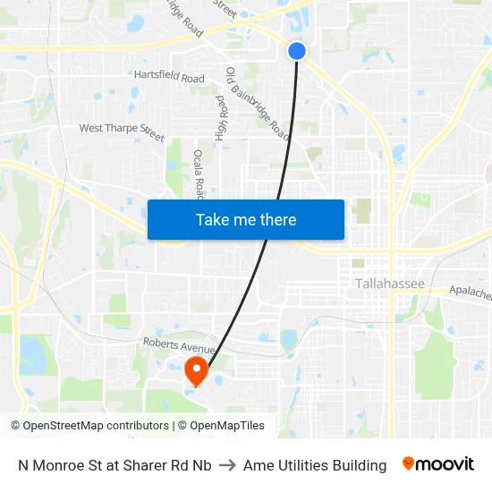 N Monroe St at Sharer Rd Nb to Ame Utilities Building map