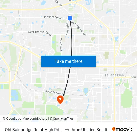 Old Bainbridge Rd at High Rd Sb to Ame Utilities Building map