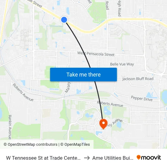 W Tennessee St at Trade Center Dr Wb to Ame Utilities Building map