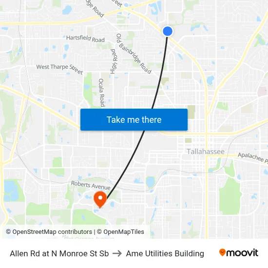 Allen Rd at N Monroe St Sb to Ame Utilities Building map