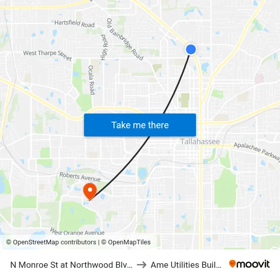 N Monroe St at Northwood Blvd Nb to Ame Utilities Building map