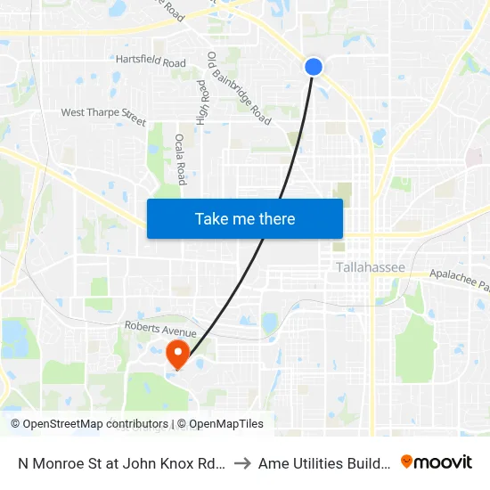 N Monroe St at John Knox Rd Nb to Ame Utilities Building map