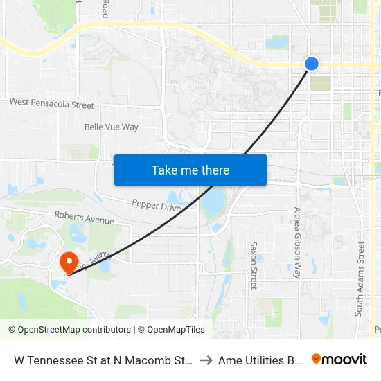 W Tennessee St at N Macomb St Wb (Near) to Ame Utilities Building map
