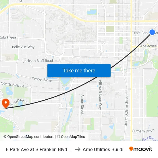 E Park Ave at S Franklin Blvd Wb to Ame Utilities Building map